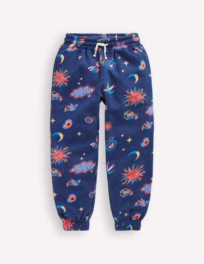 Printed Cosy Sweatpants-College Navy Celestial-5