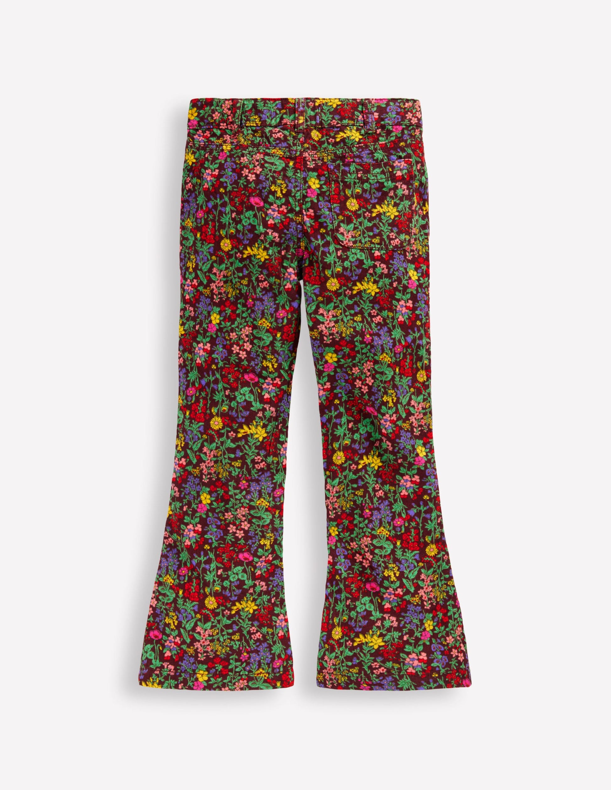 Printed Kick Flare Trousers-Chestnut Flower Meadow-2