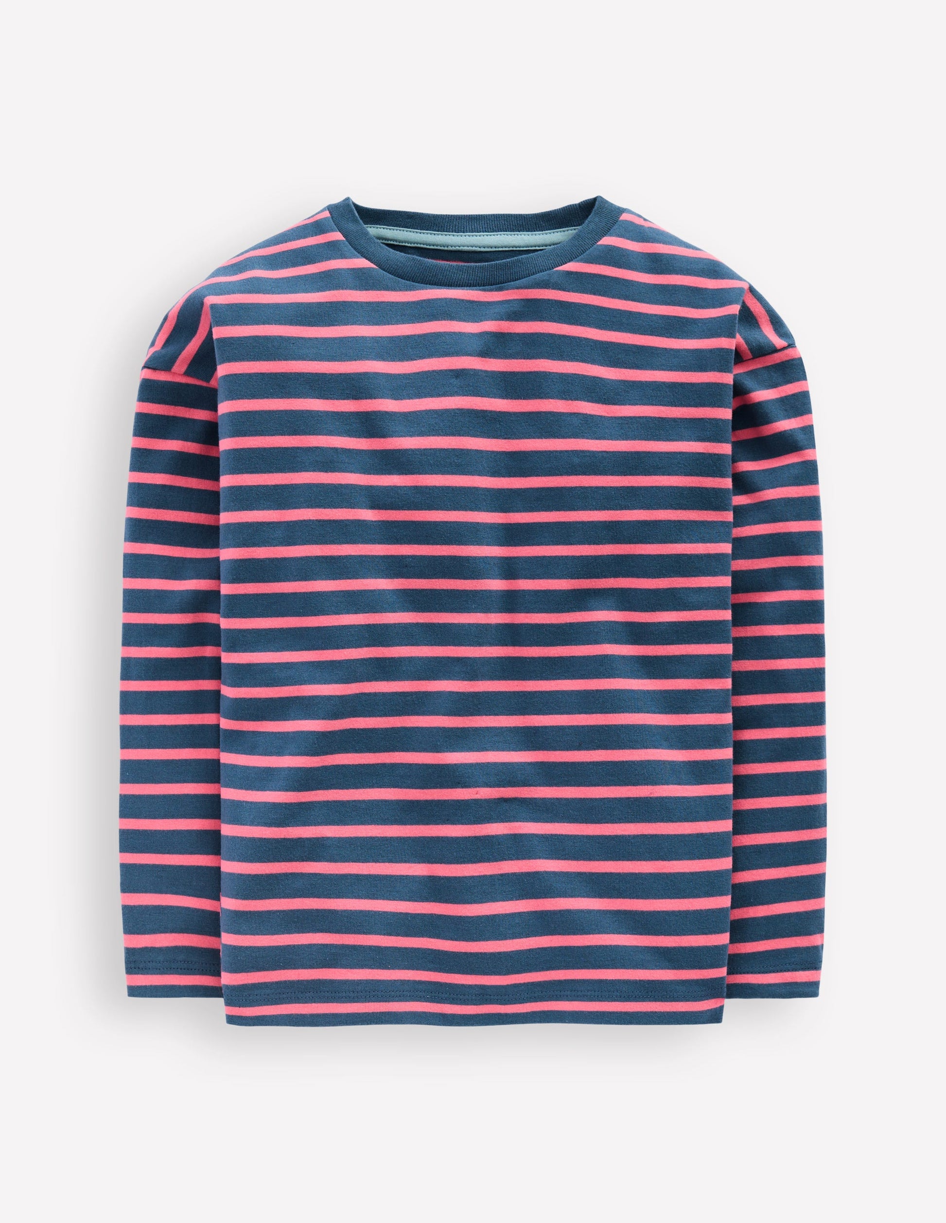 Long Sleeve Relaxed Breton-North Sea Blue/Salmon Pink-1