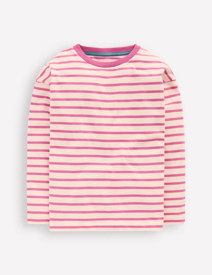 Long Sleeve Relaxed Breton-Pink/Oatmeal Marl-1