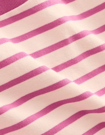 Long Sleeve Relaxed Breton-Pink/Oatmeal Marl-3