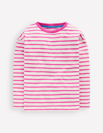 Long Sleeve Relaxed Breton-Tickled Pink/Ivory-3