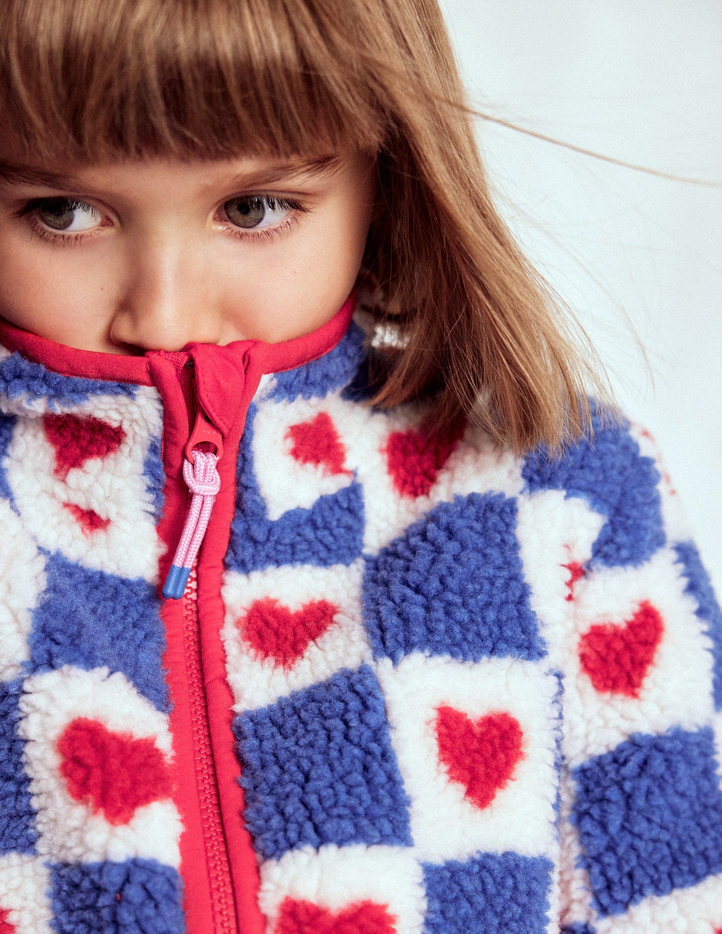 Eden Borg Zip-through Jacket-Blue Heart Stamp