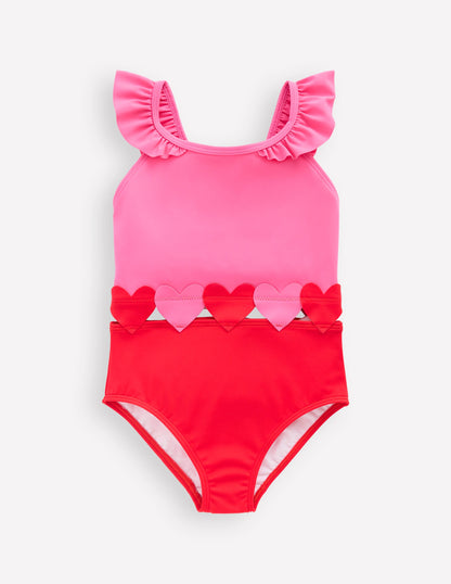 Hallie Frill Strap Swimsuit-Poppy Red-1