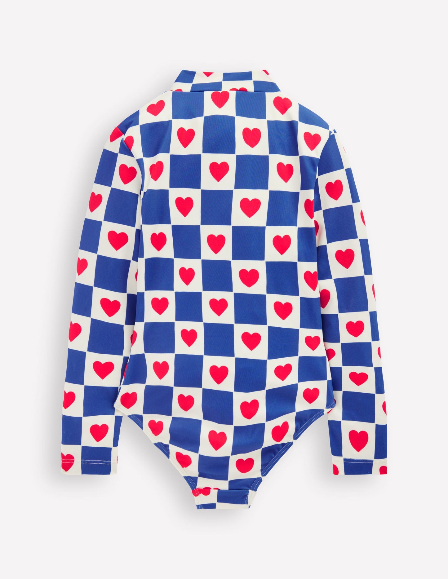 Long-Sleeved Swimsuit-Bluejay Heart Stamp