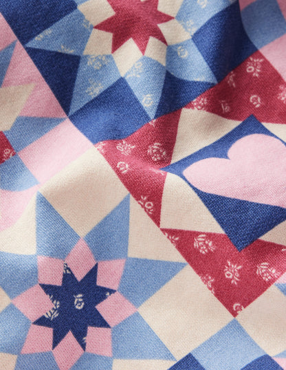 Printed Sweatshirt-Alaskan Blue Patchwork-5