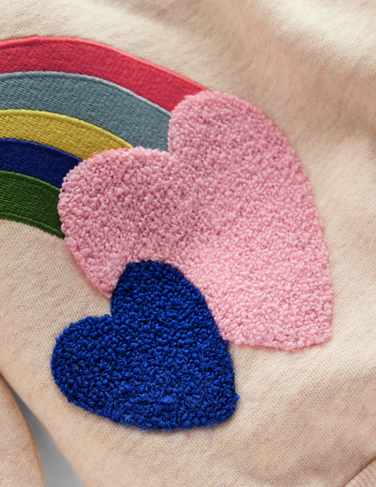 Bobbie Appliqué Sweatshirt-Ivory Rainbows