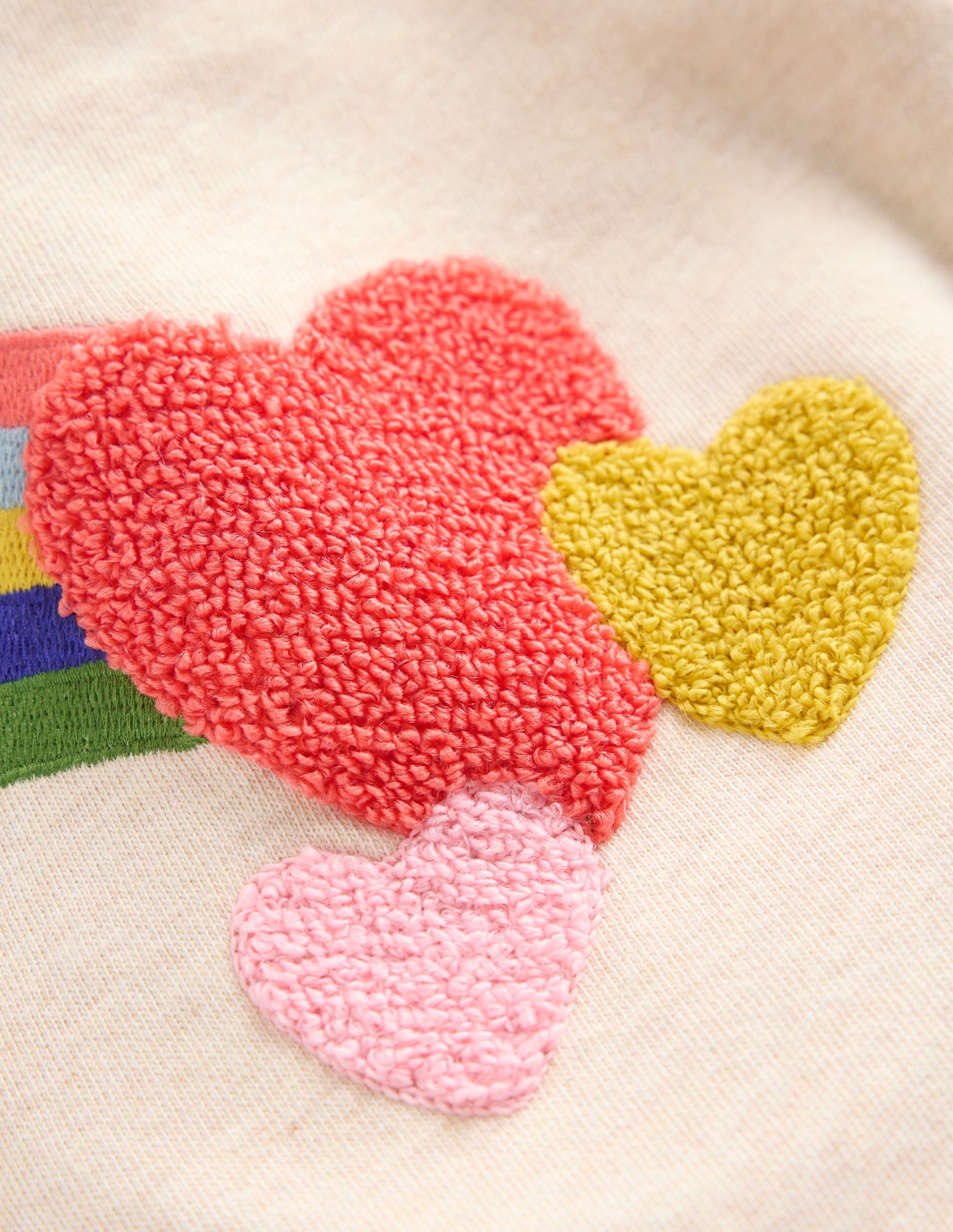 Bobbie Appliqué Sweatpants-Ivory Rainbows-3