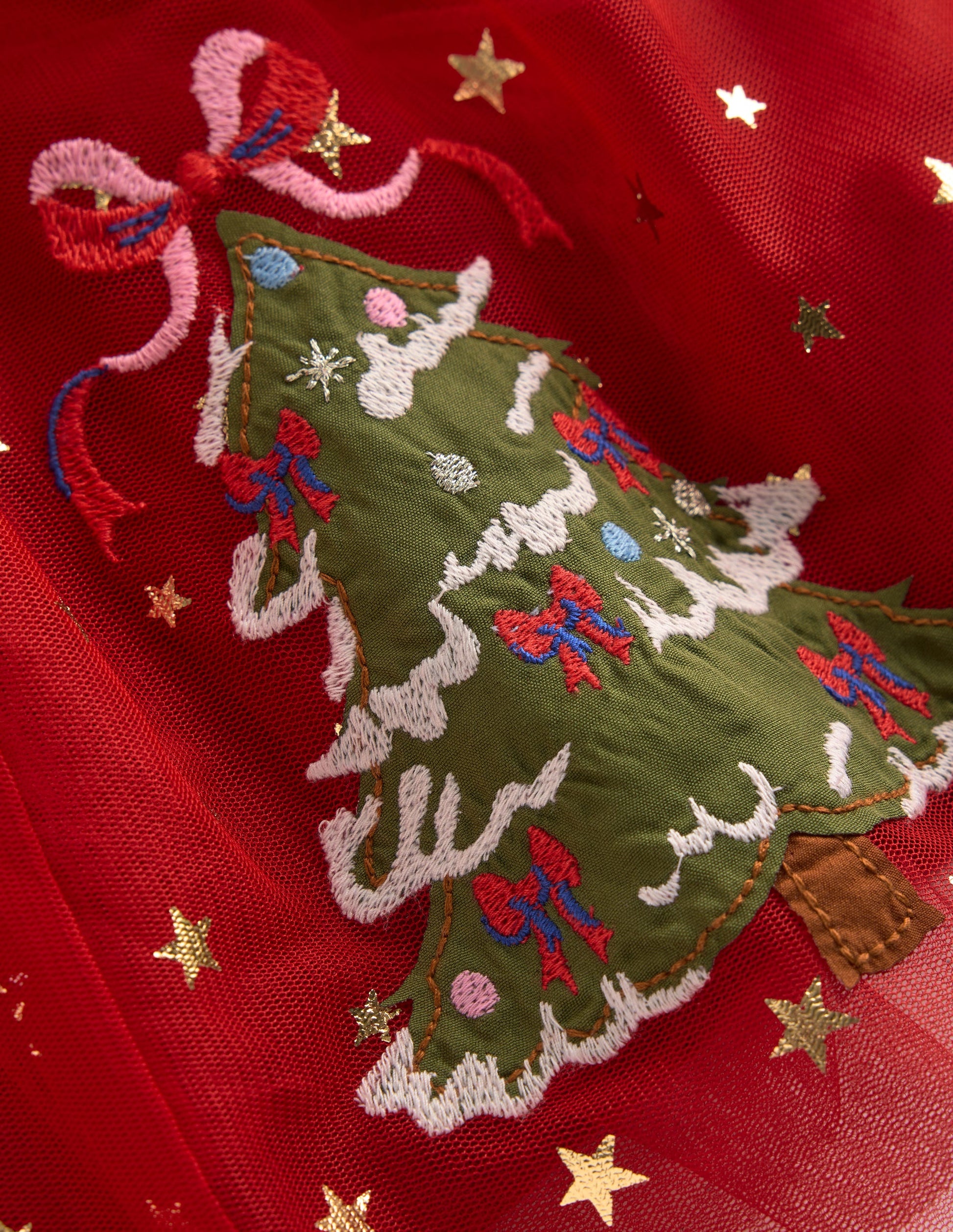 Velour Tulle Appliqué Dress-Carmine Red Nutcracker-3