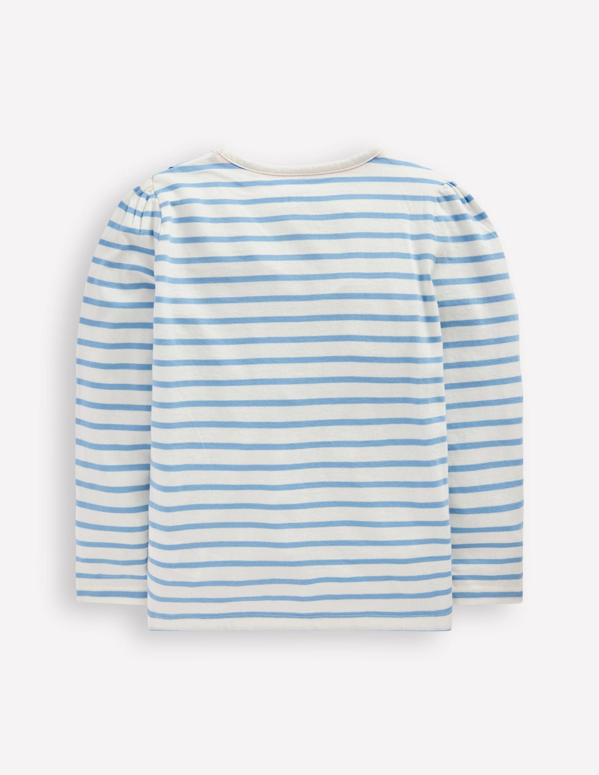 Puff Sleeve Appliqué  T-shirt-Soft Ivory/Glacier Blue - Image 4