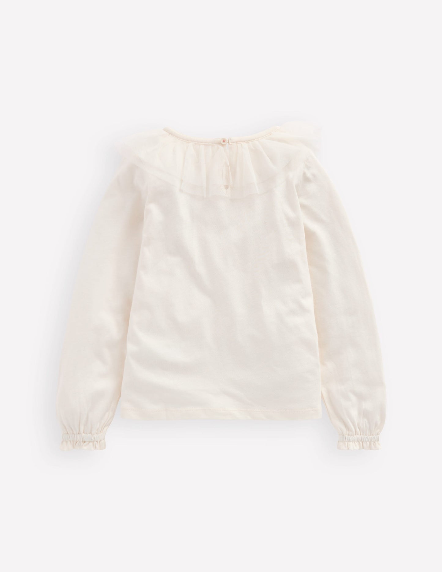Tulle Jersey Top-Soft Ivory