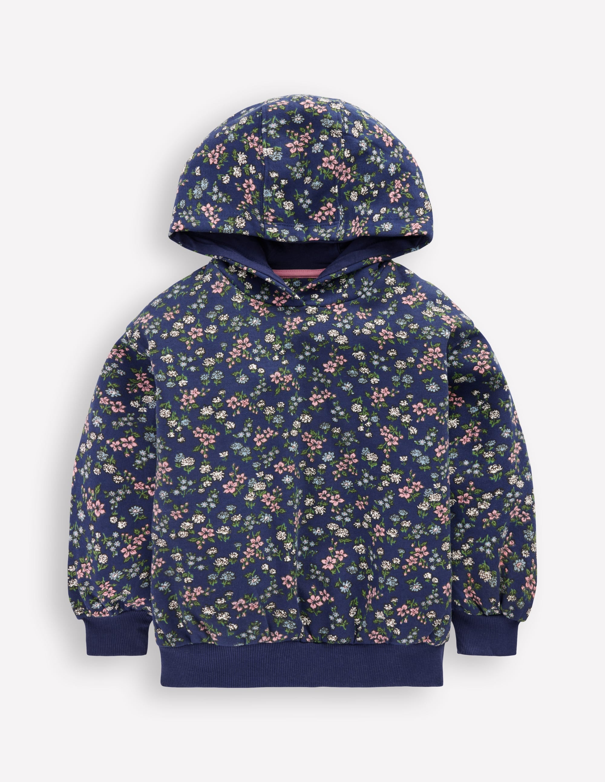 Printed Hoody-Starboard Blue Meadow Floral - Image 1
