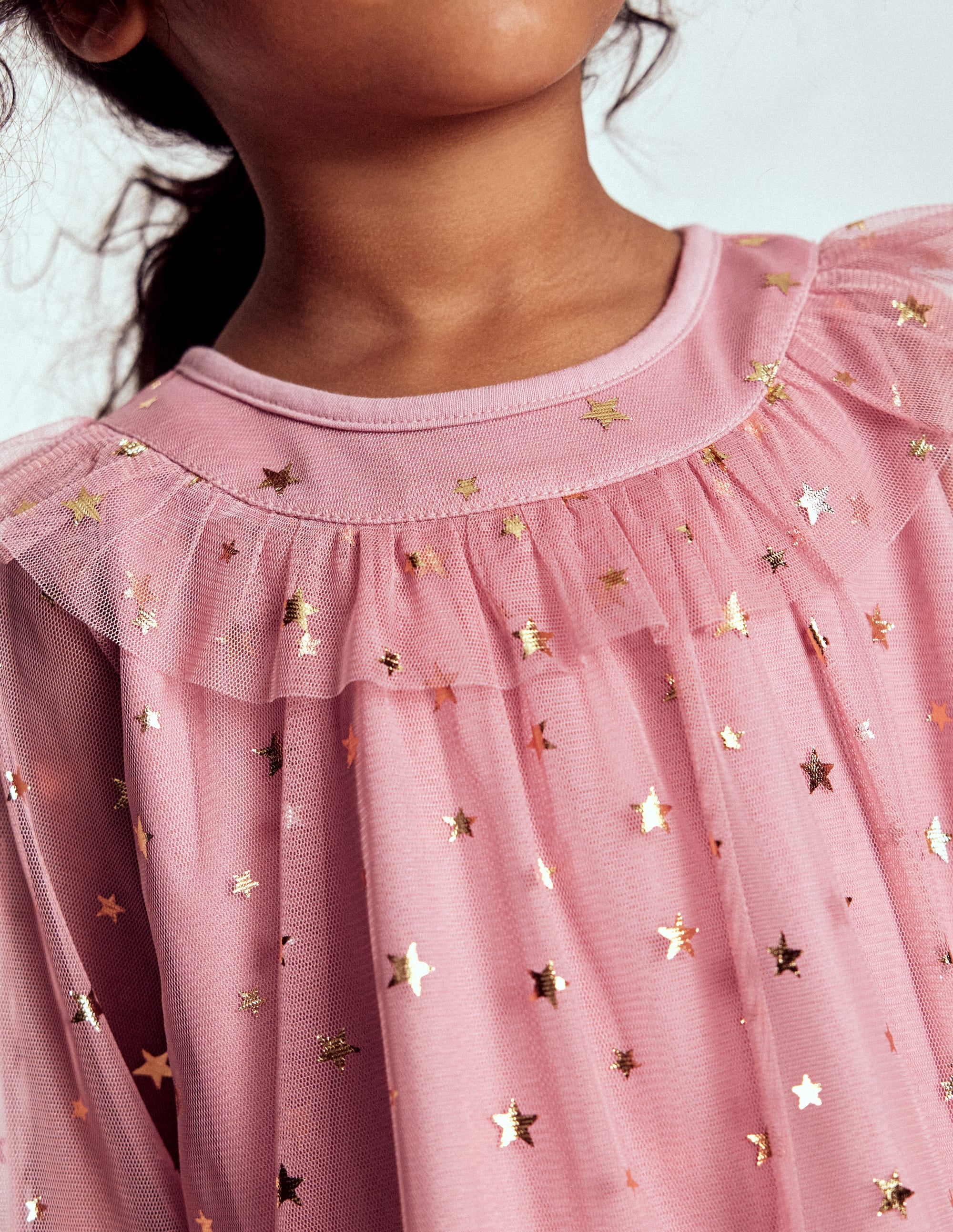 Tulle Party Top-Almond Pink Stars - Image 2