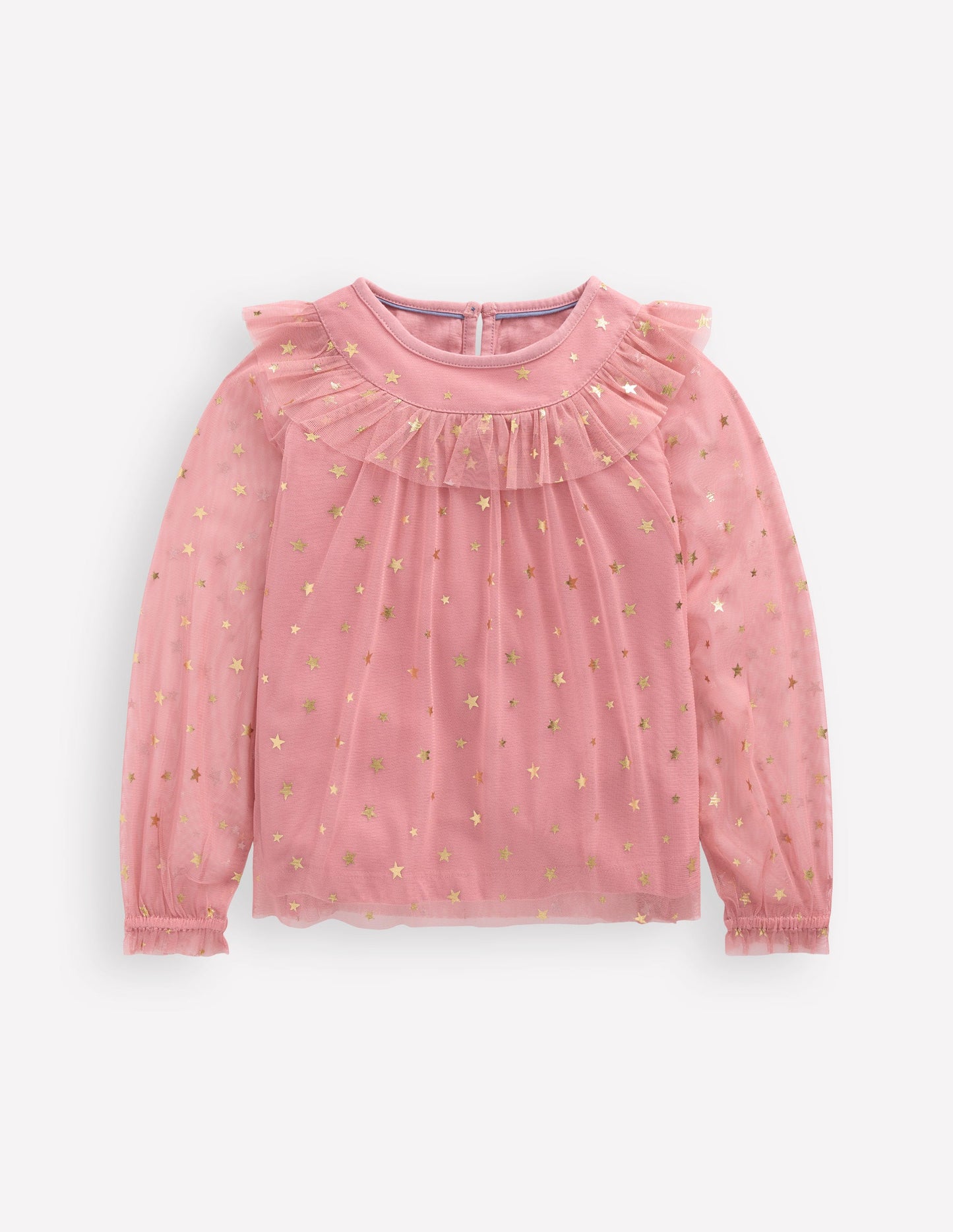 Tulle Party Top-Almond Pink Stars