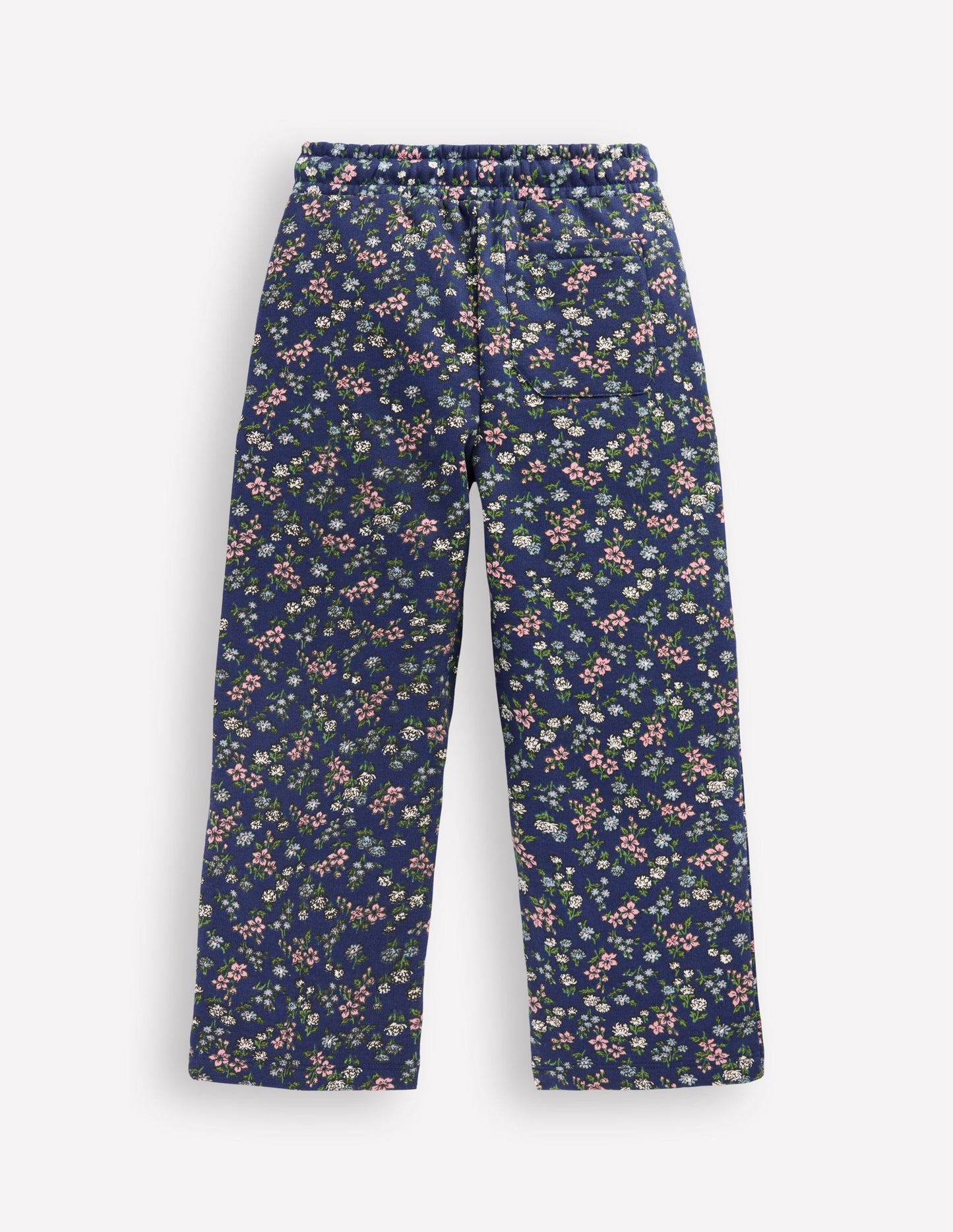 Wide Leg Printed Sweatpants-Starboard Blue Meadow Floral