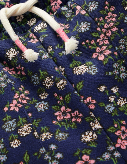 Wide Leg Printed Sweatpants-Starboard Blue Meadow Floral-3