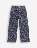 Wide Leg Printed Sweatpants-Starboard Blue Meadow Floral