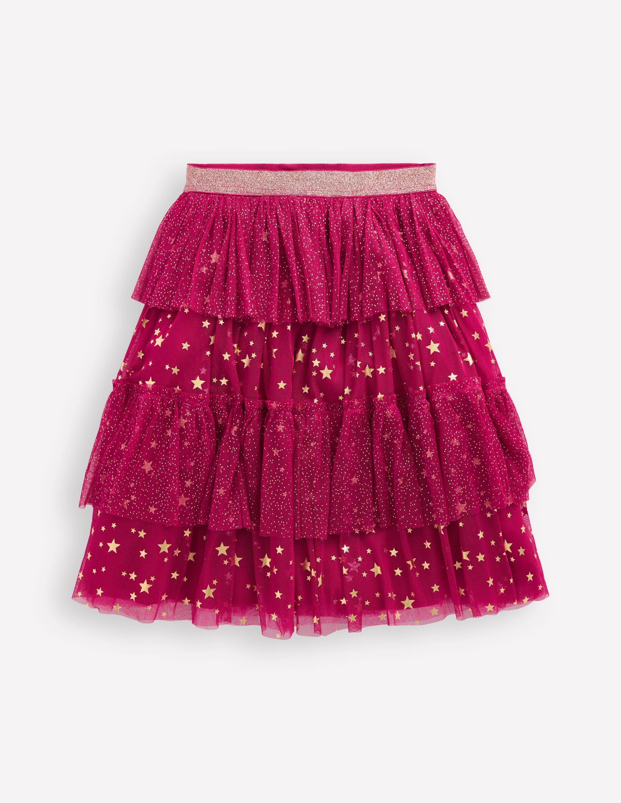 Tulle Ruffle Midi Skirt-Cherry Jam | Boden USA