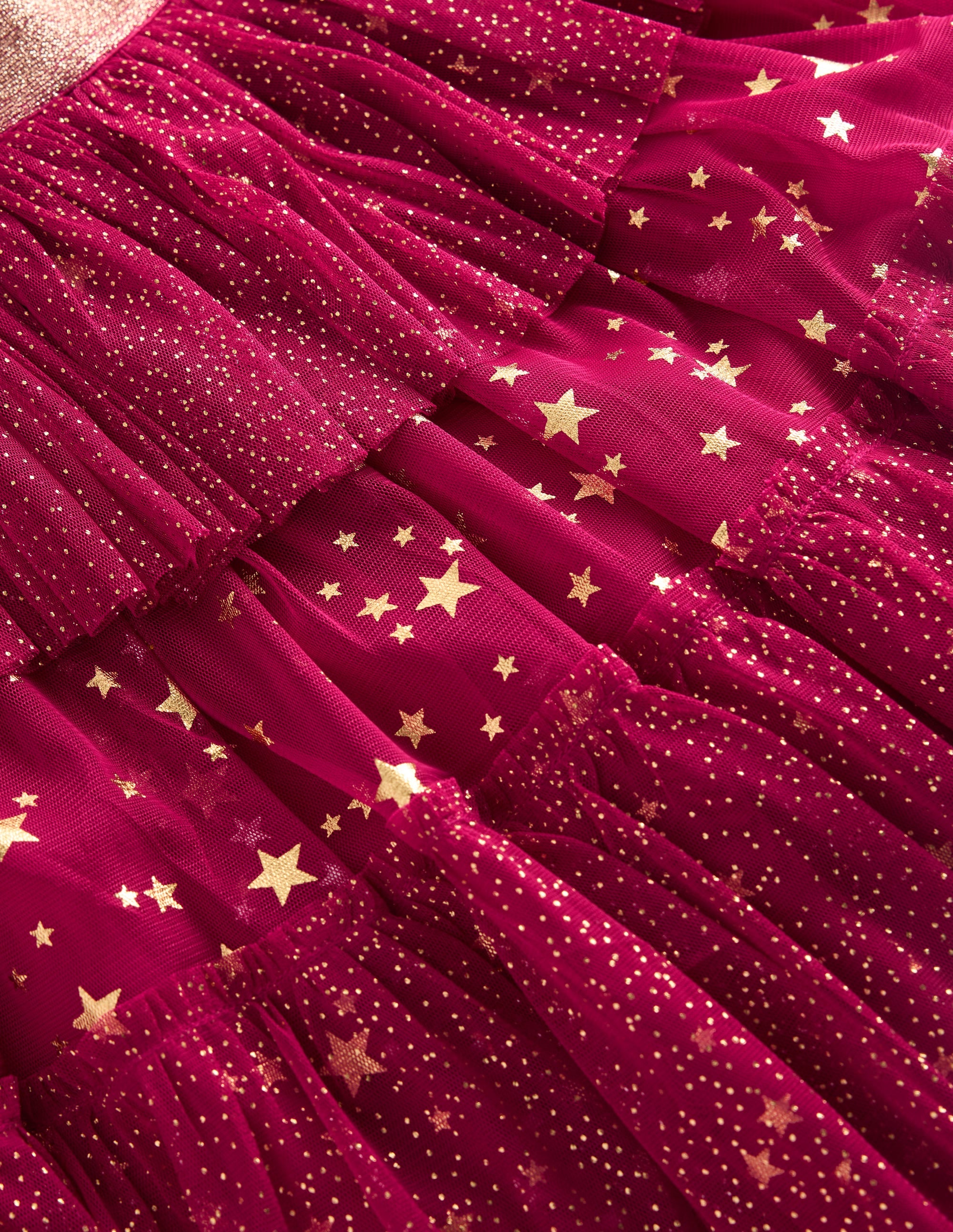 Tulle Ruffle Midi Skirt - Cherry Jam | Boden USA