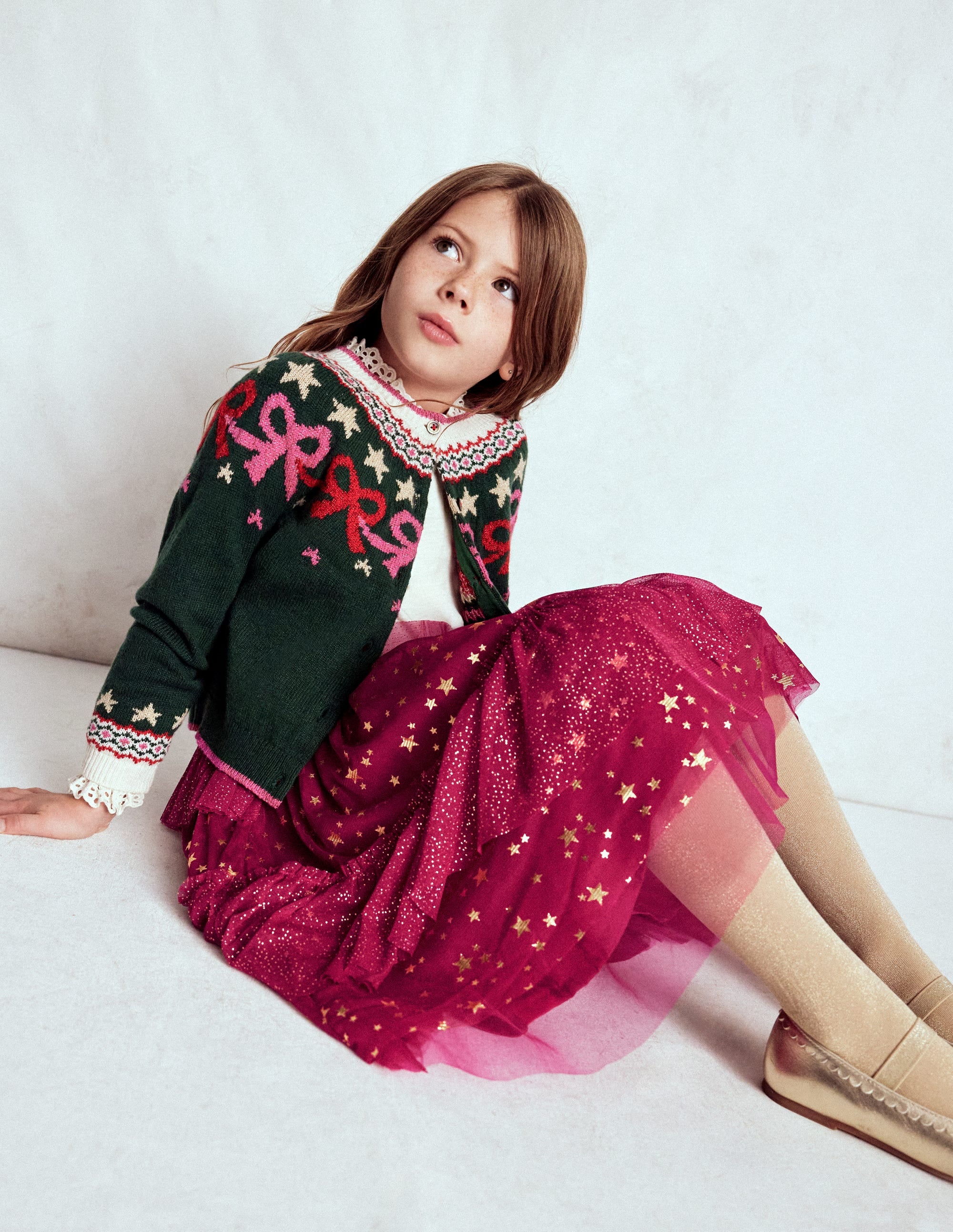 Tulle Ruffle Midi Skirt-Cherry Jam | Boden USA