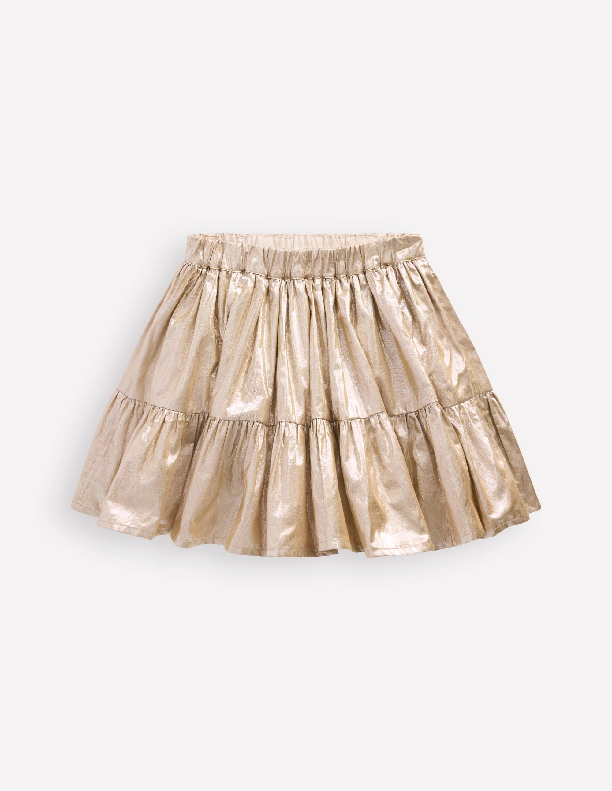 Metallic Tiered Skirt-Gold Metallic - Image 1