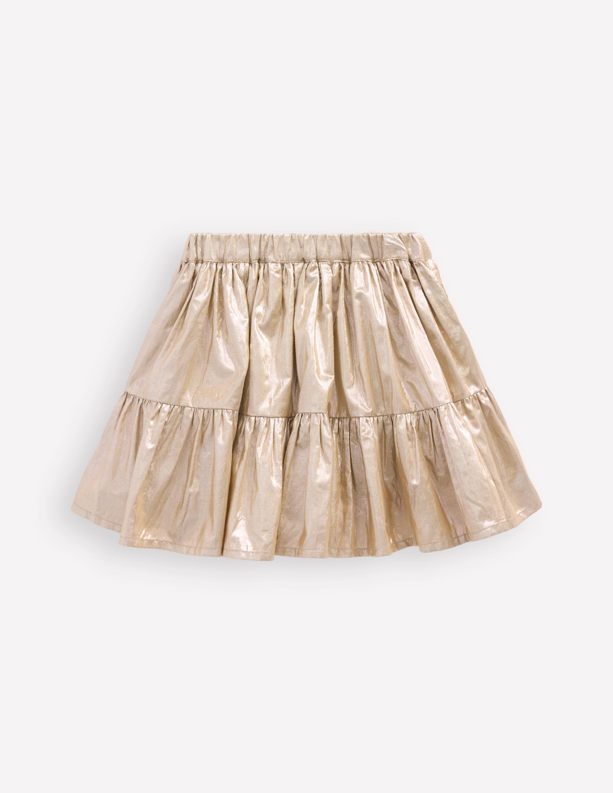 Metallic Tiered Skirt-Gold Metallic - Image 2