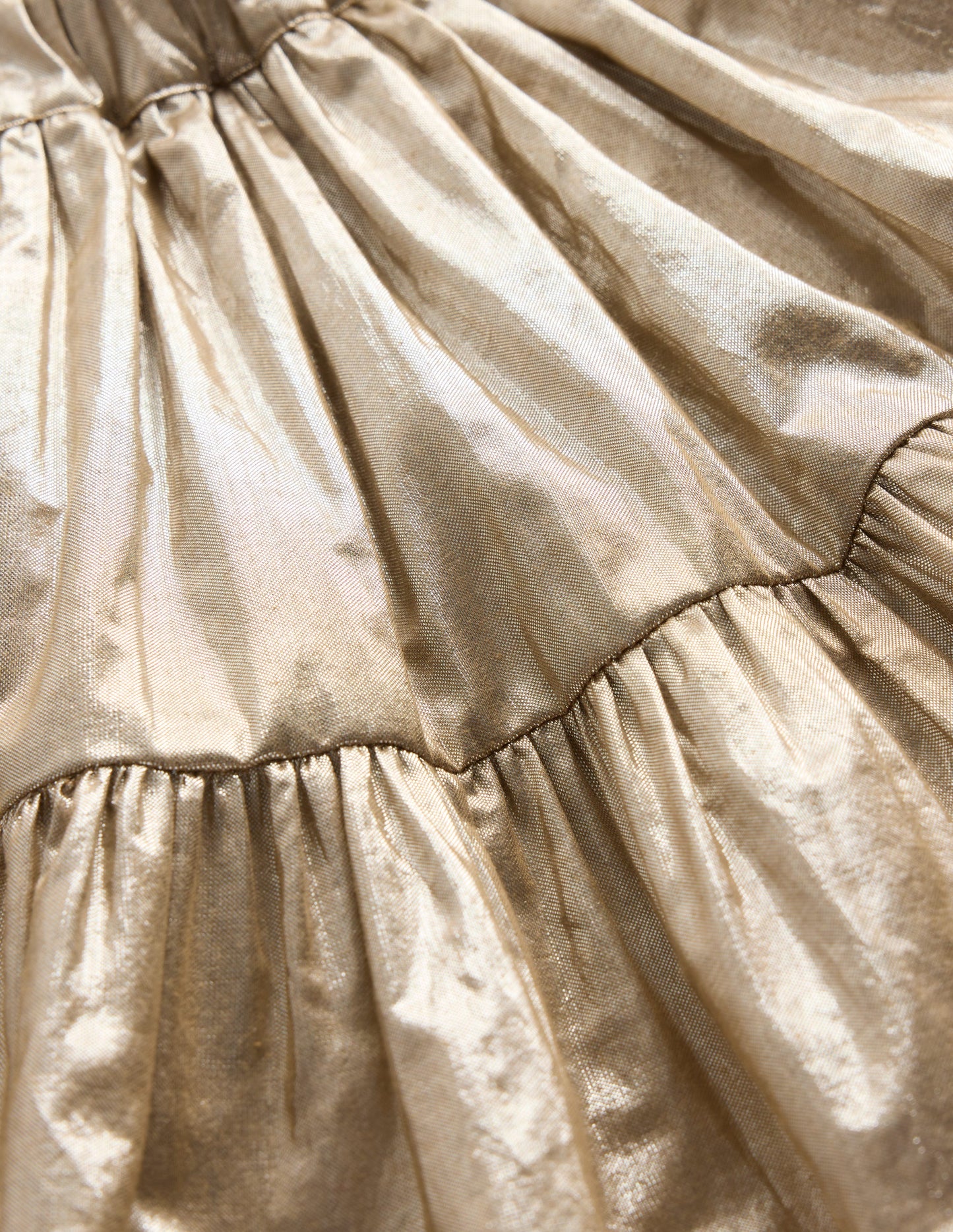 Metallic Tiered Skirt-Gold Metallic