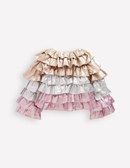 Metallic Tiered Jacket-Metallic Colourblock-2