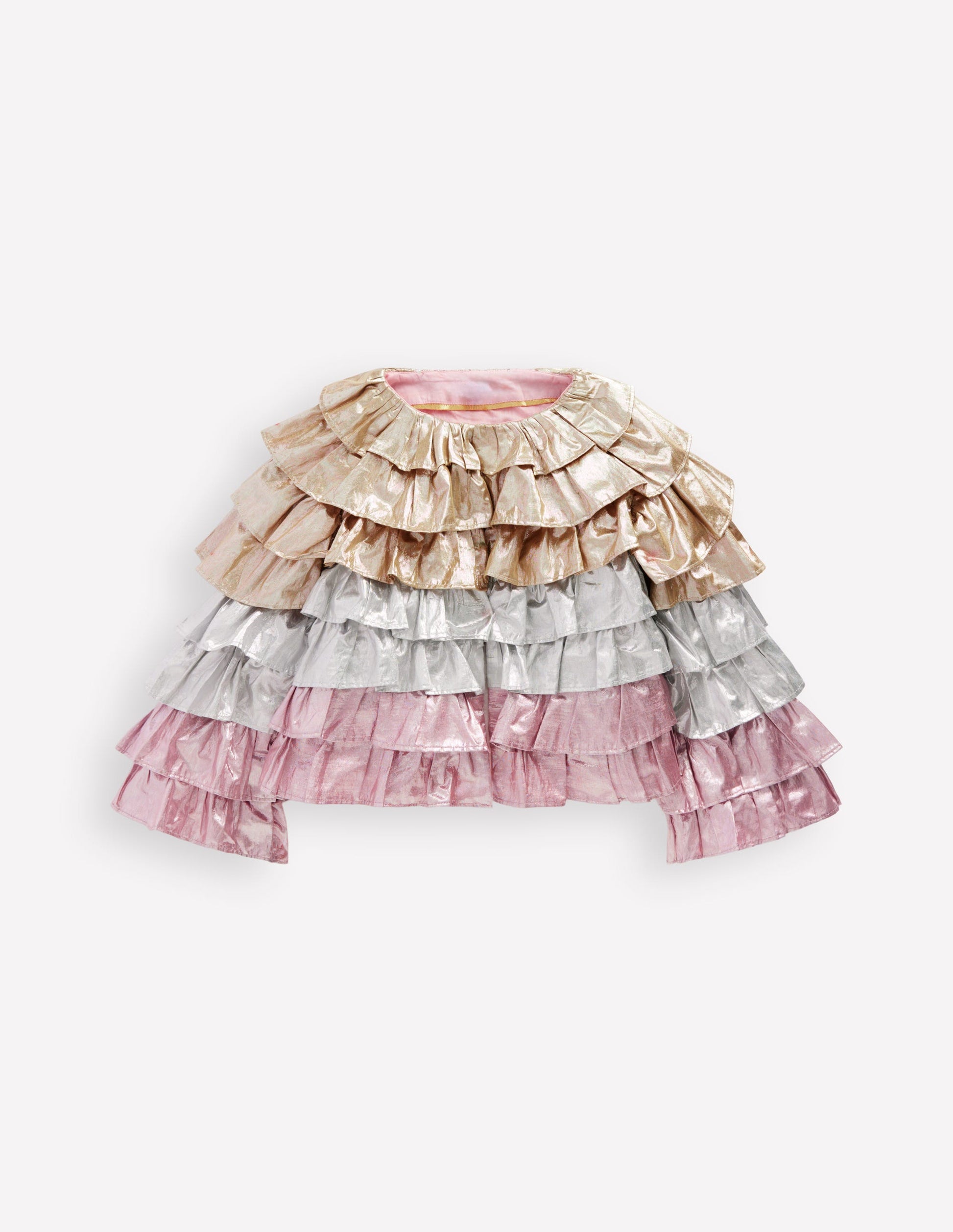 Metallic Tiered Jacket-Metallic Colourblock-1