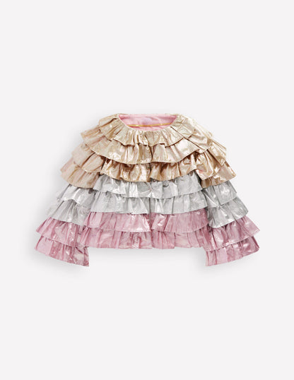 Metallic Tiered Jacket-Metallic Colourblock-1