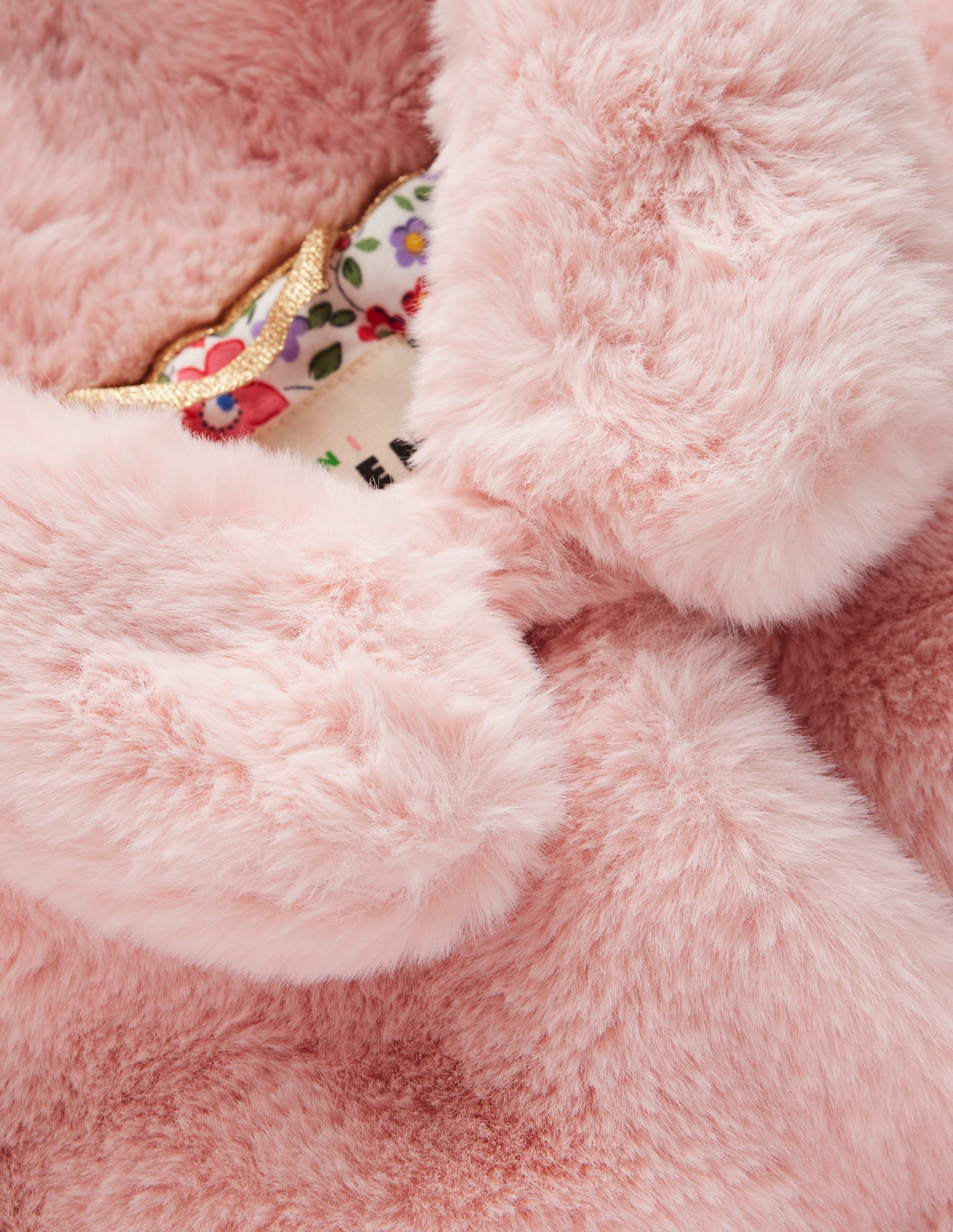 Faux Fur Collared Coat-Pink-3