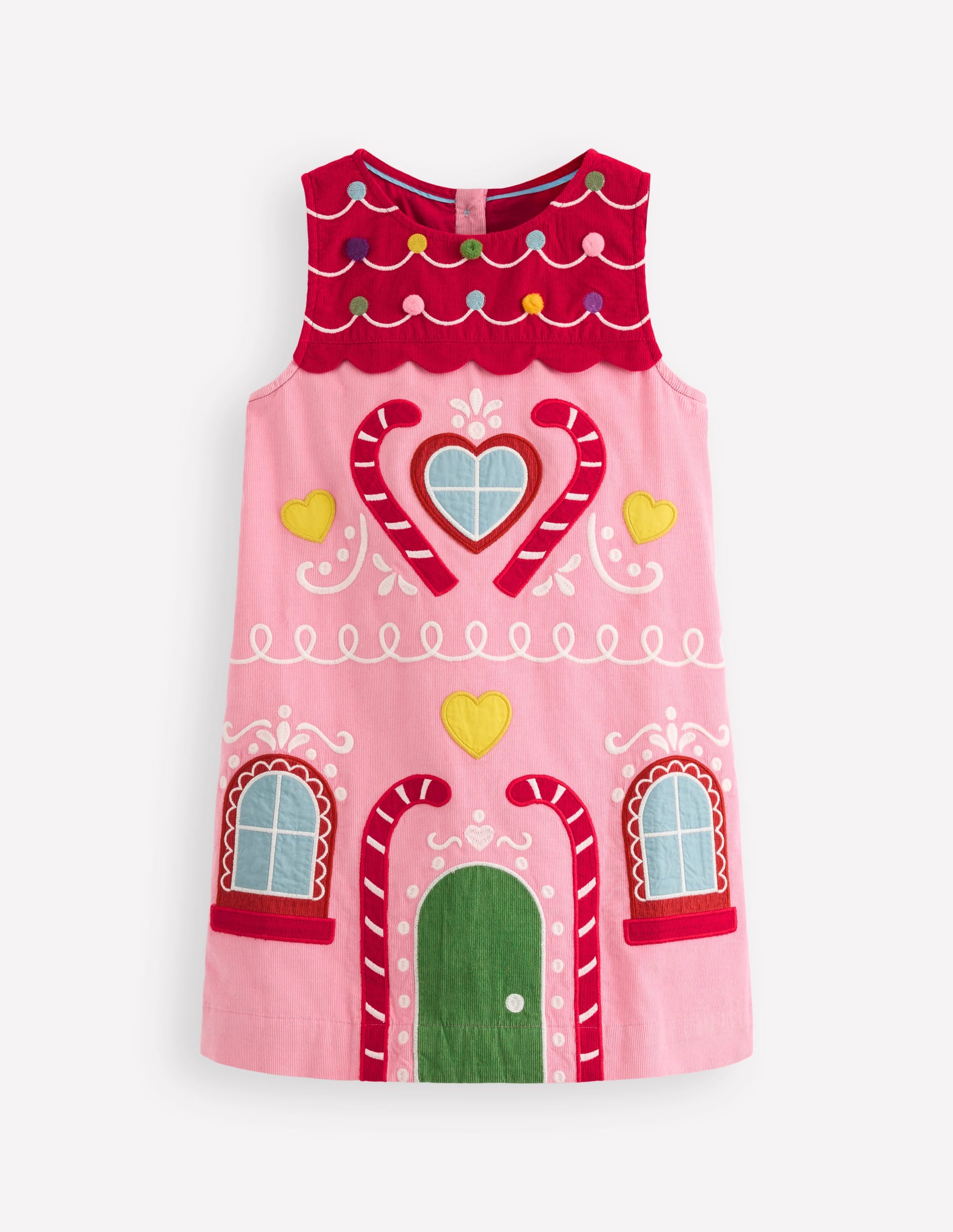 Logo Pinafore Dress-Formica Pink Gingerbread House - Image 1