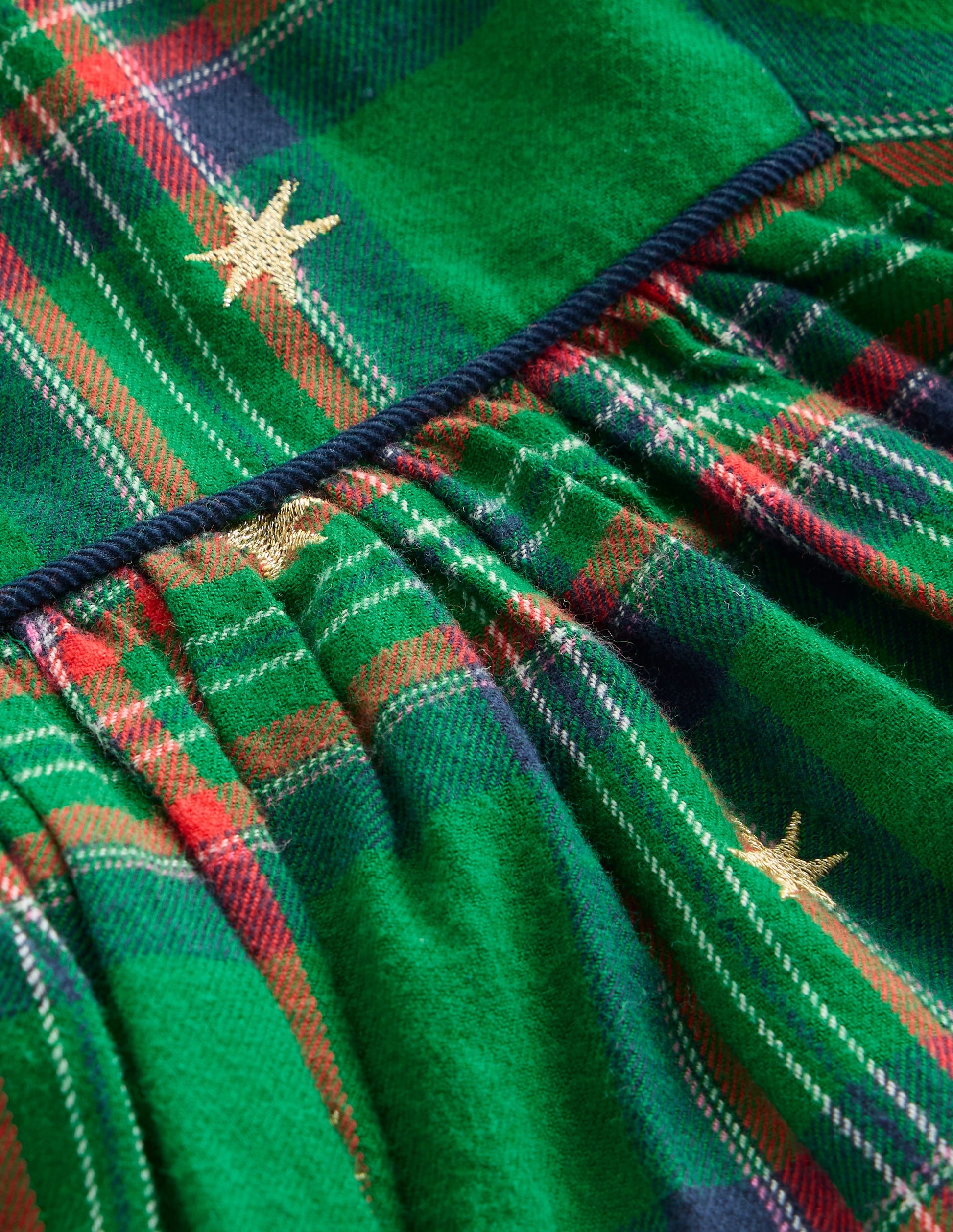 Ruffle Neck Woven Dress-Star Check-3