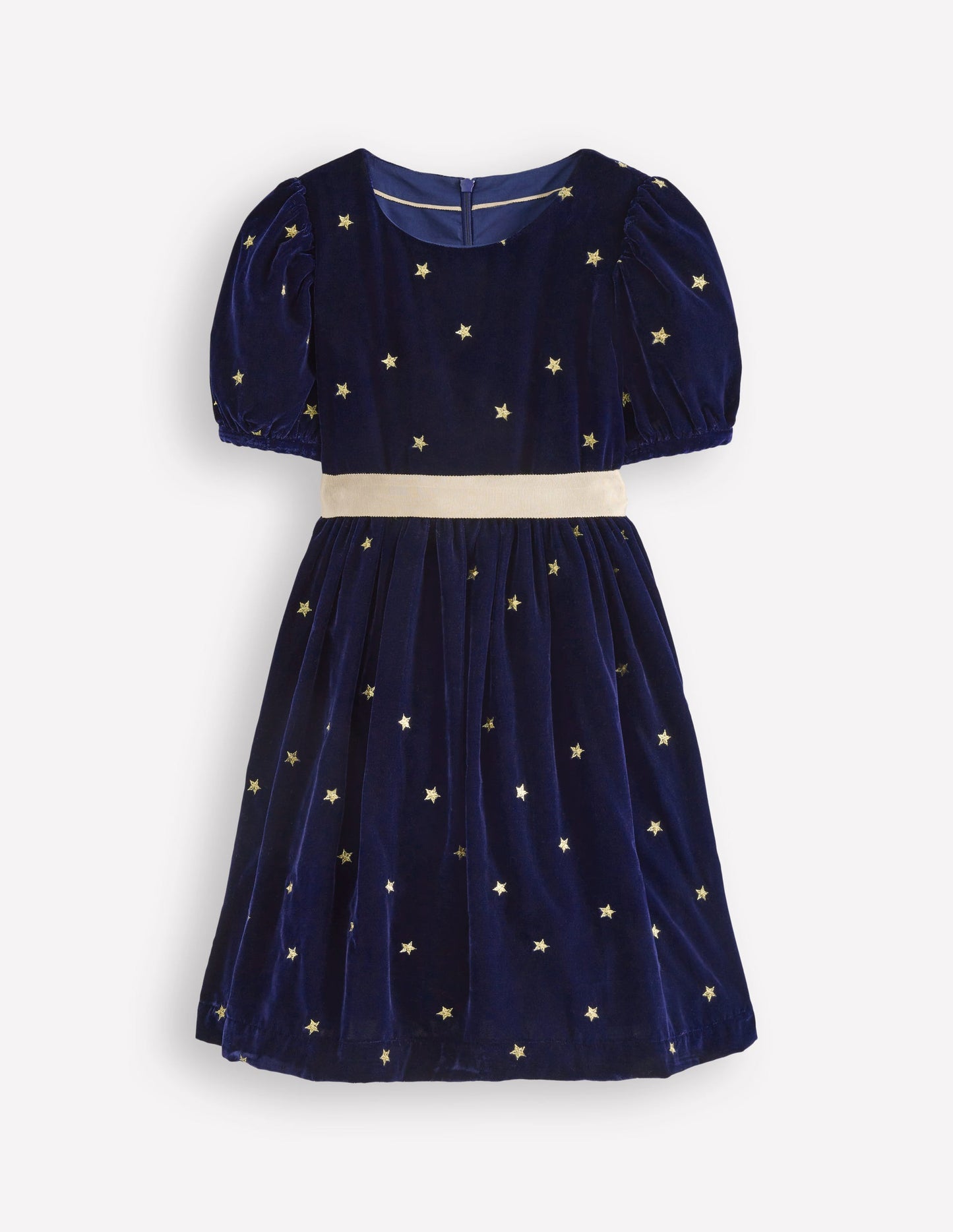Velvet Party dress-College Navy Gold Stars