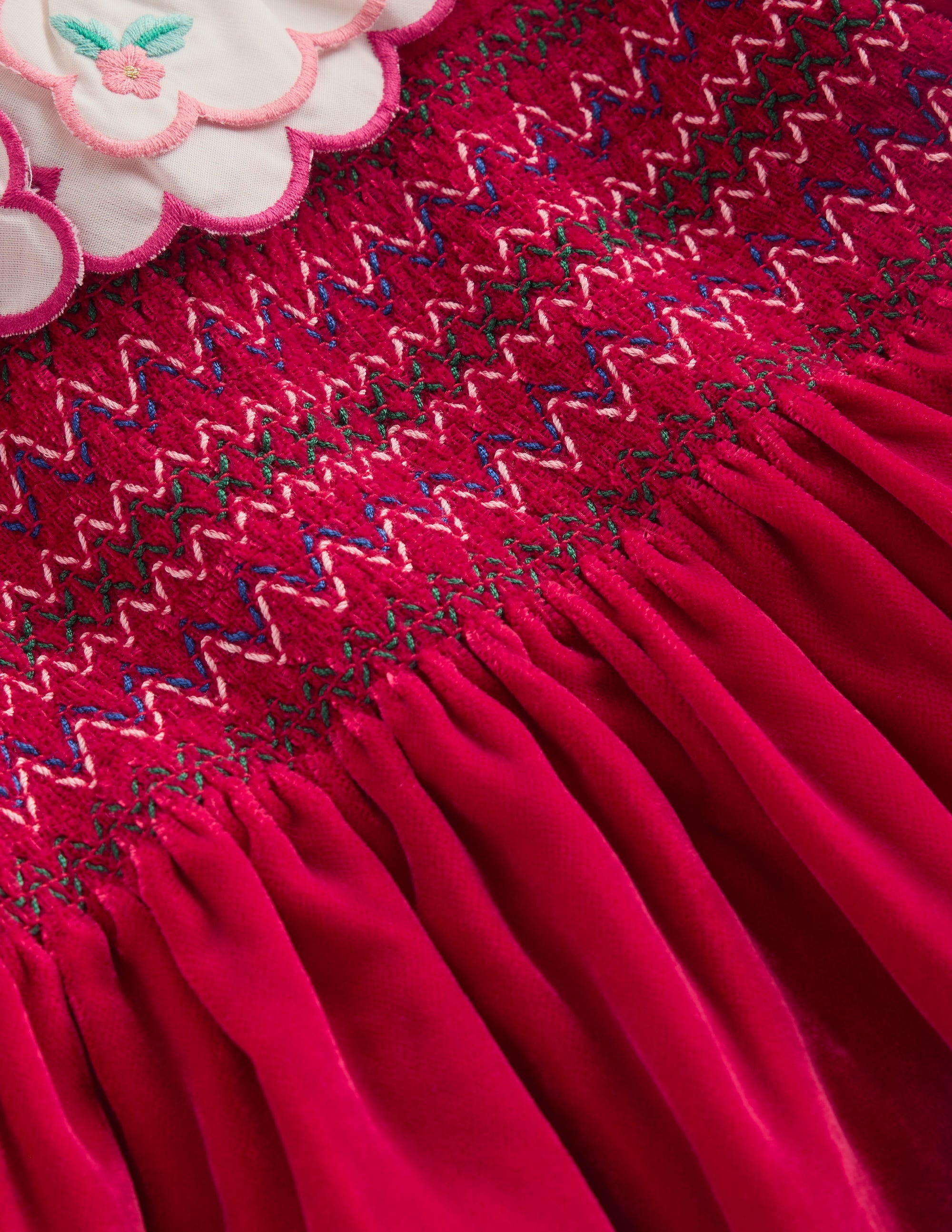 Cosy Collar Detail Smock Dress-Carmine Red - Image 5