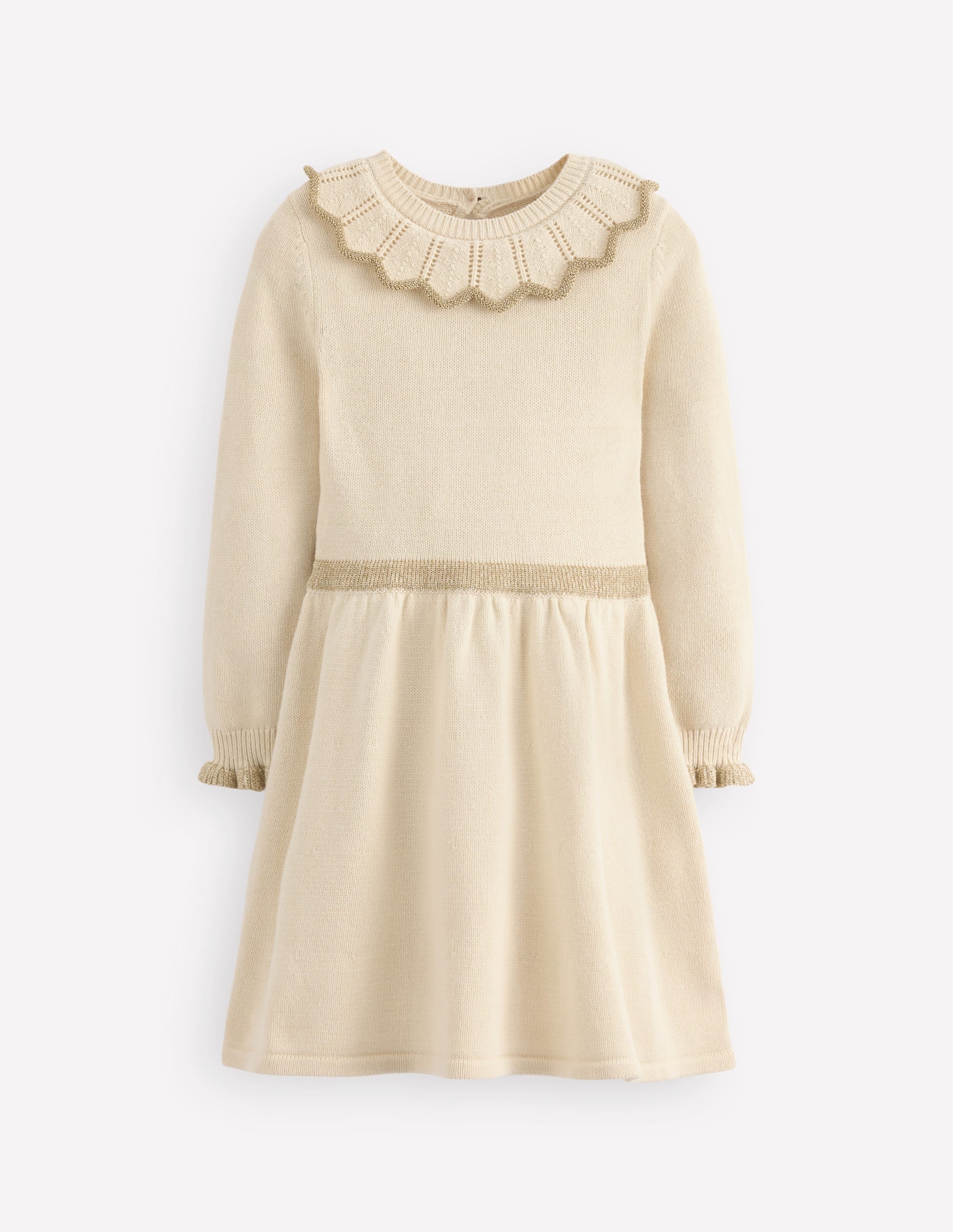 Pretty Collared Knitted Dress-Soft Ivory | Boden USA