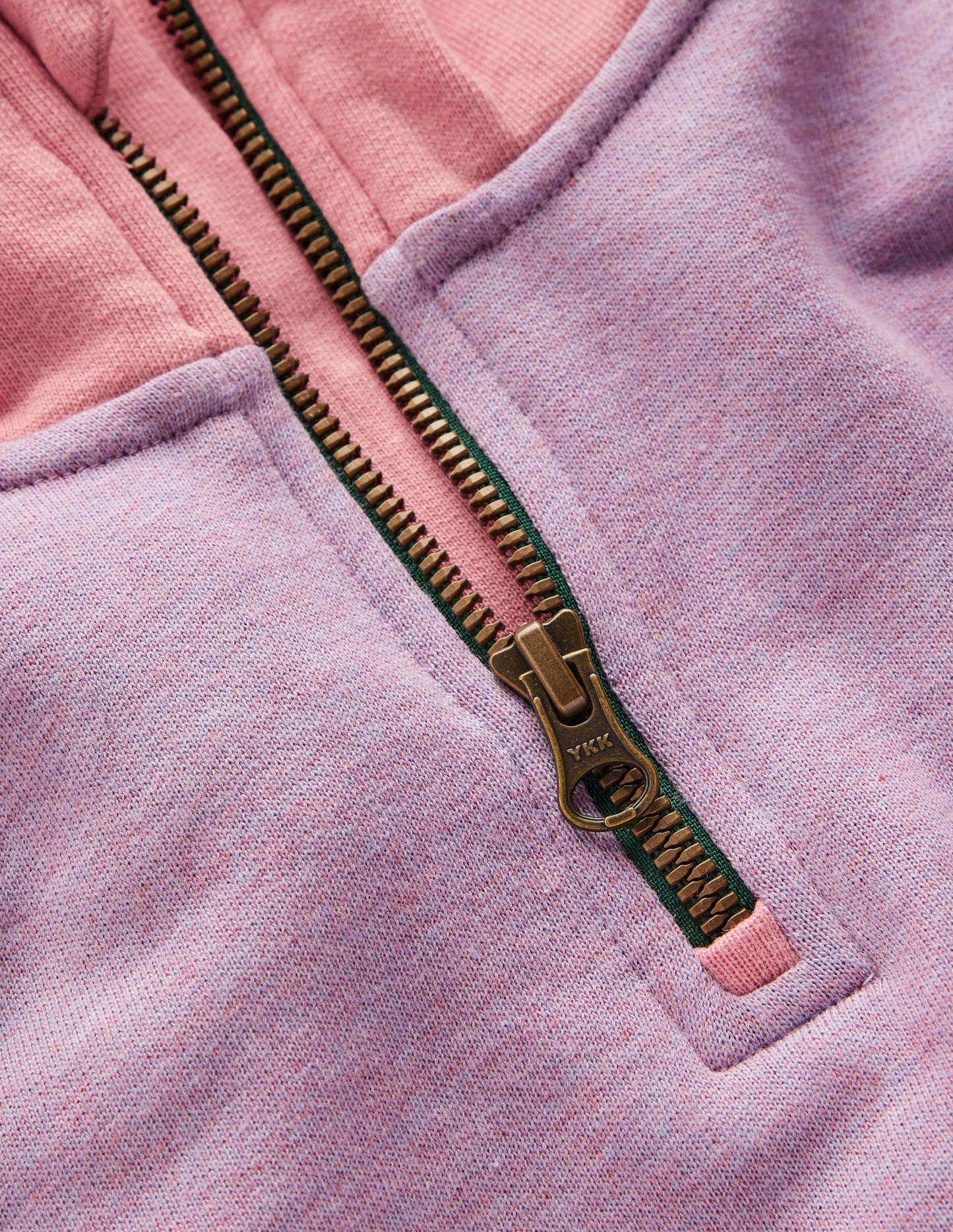 Half Zip Sweat Dress-Colour Block Marl