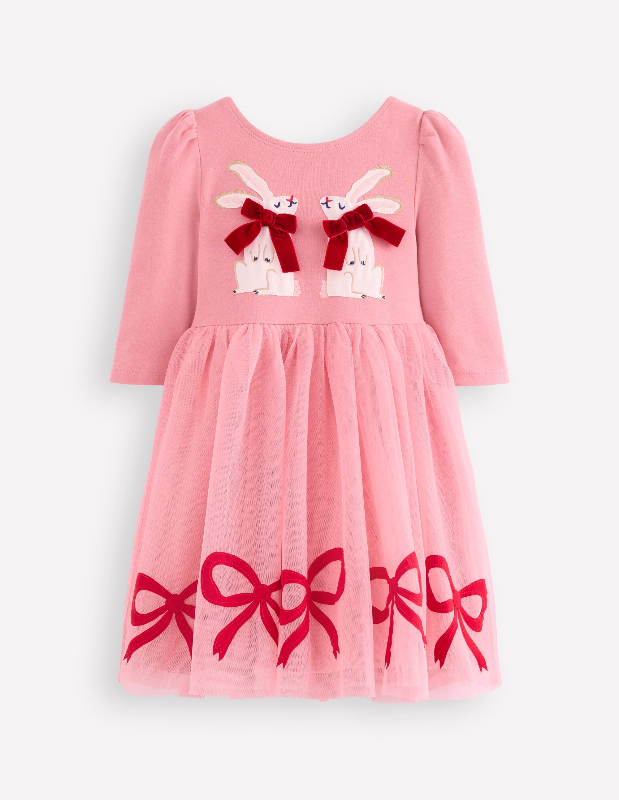 Appliqué Tulle Dress-Bubblegum Pink Bunnies | Boden USA