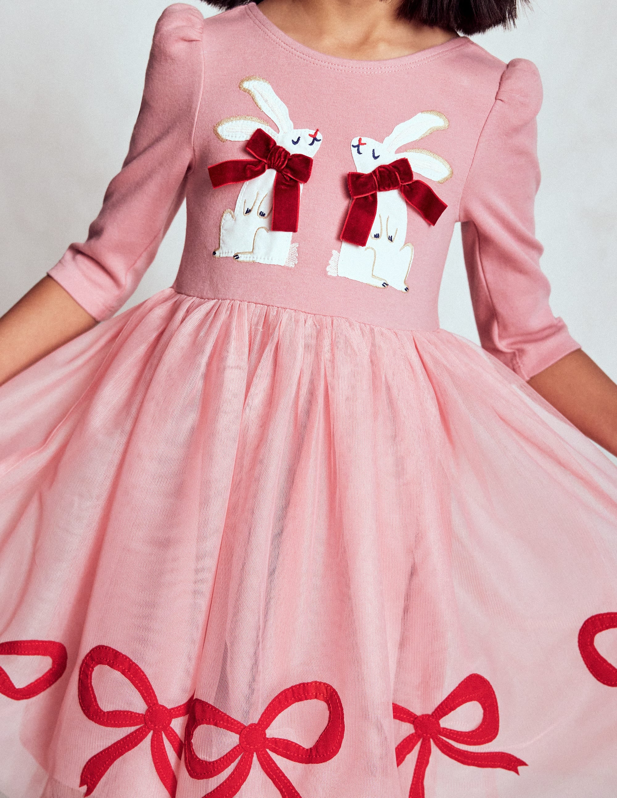 Appliqué Tulle Dress-Bubblegum Pink Bunnies | Boden USA