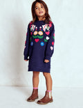 Ami Relaxed Sweatshirt Dress-College Navy Birds