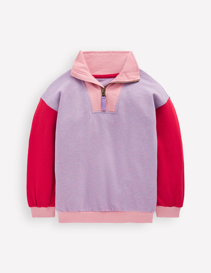 Half-zip Sweatshirt-Purple/Red-2