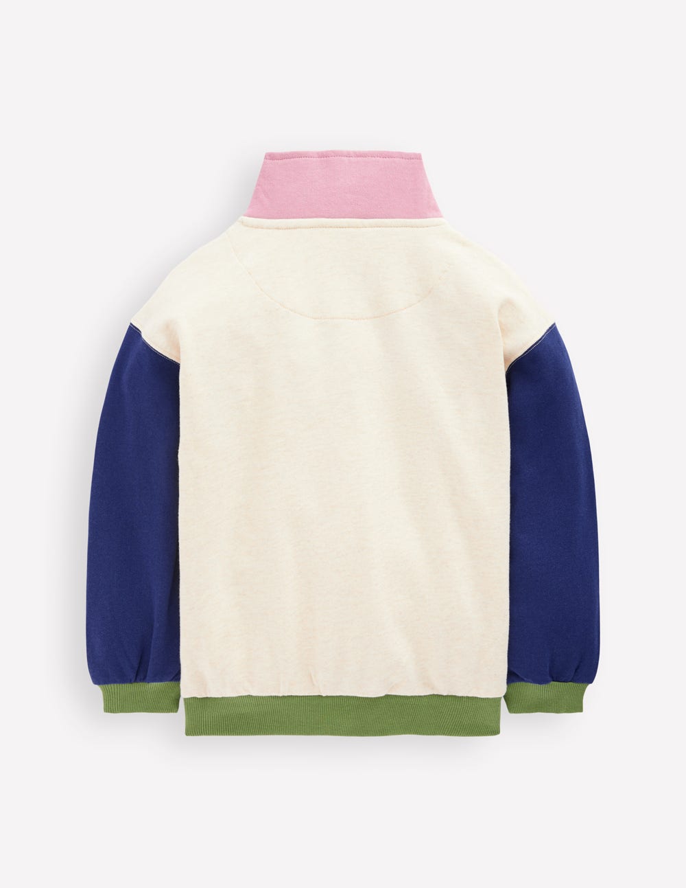 Half-zip Sweatshirt-Oatmeal Marl Colourblock