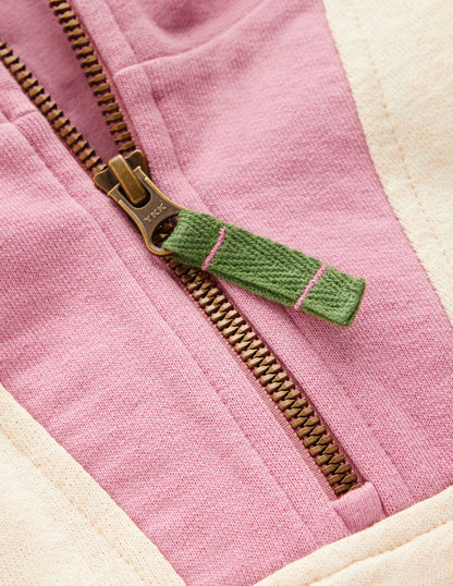 Half-zip Sweatshirt-Oatmeal Marl Colourblock-3