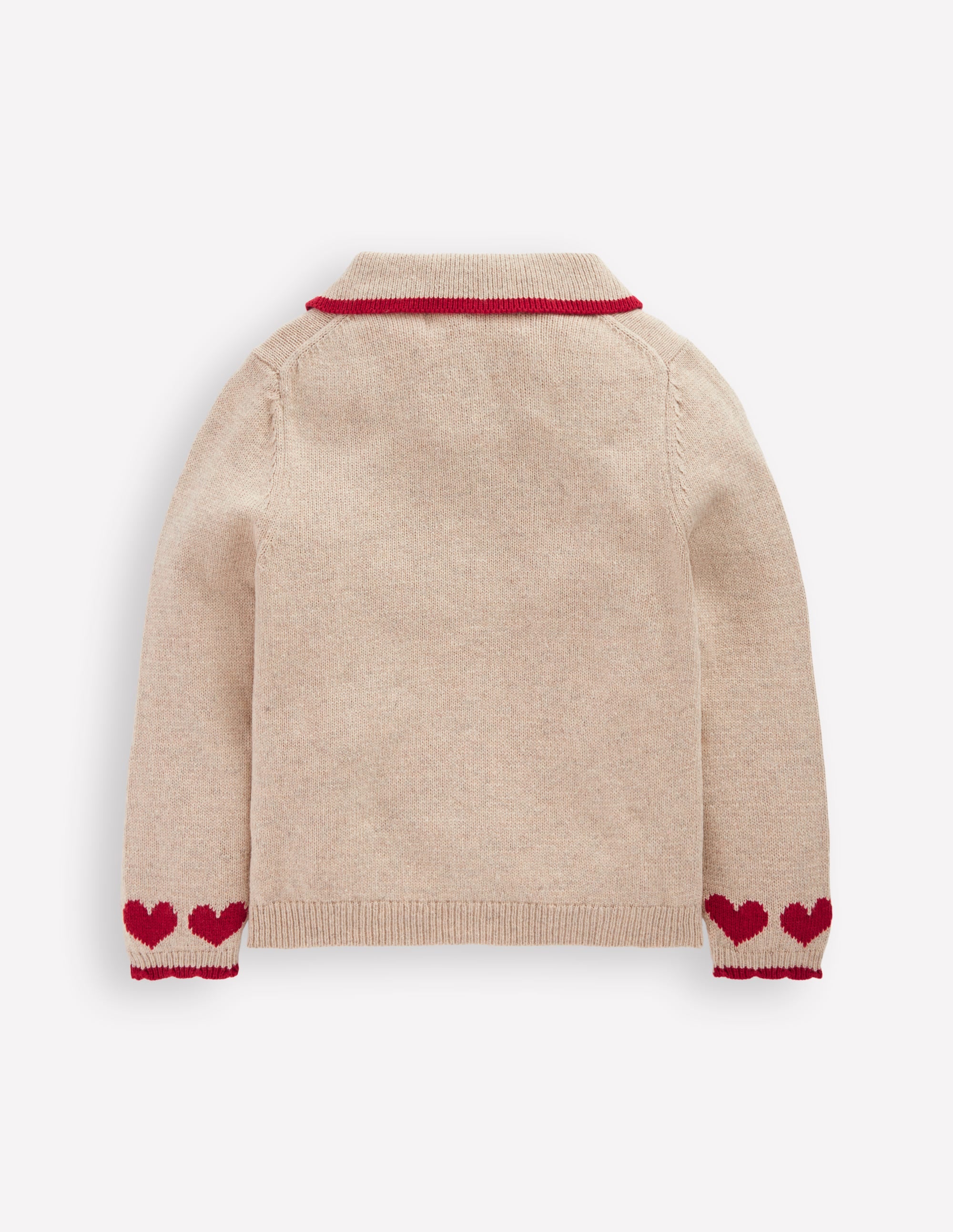 Collared Logo Cardigan-Chinchilla Melange Heart | Boden USA