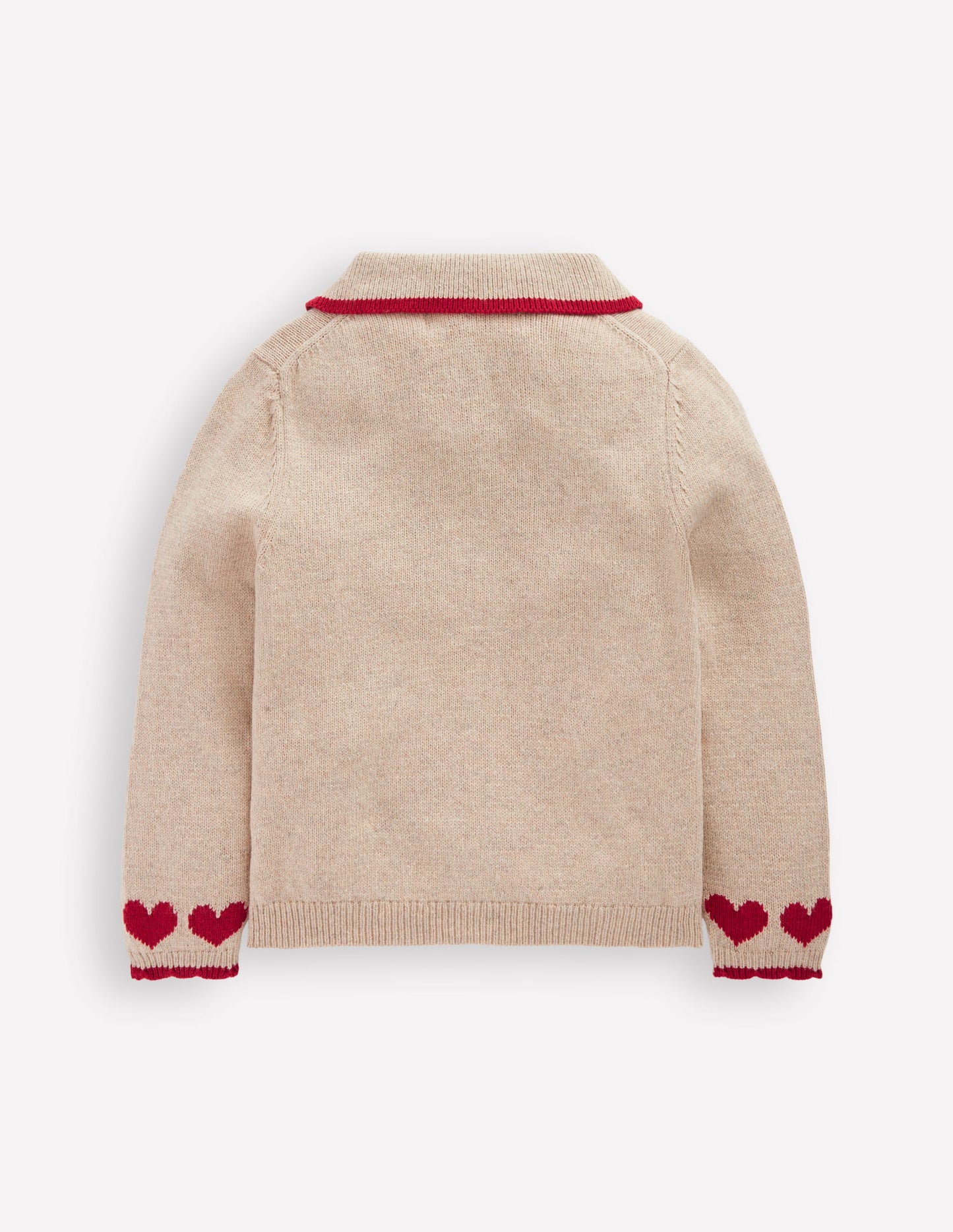 Collared Logo Cardigan-Chinchilla Melange Heart