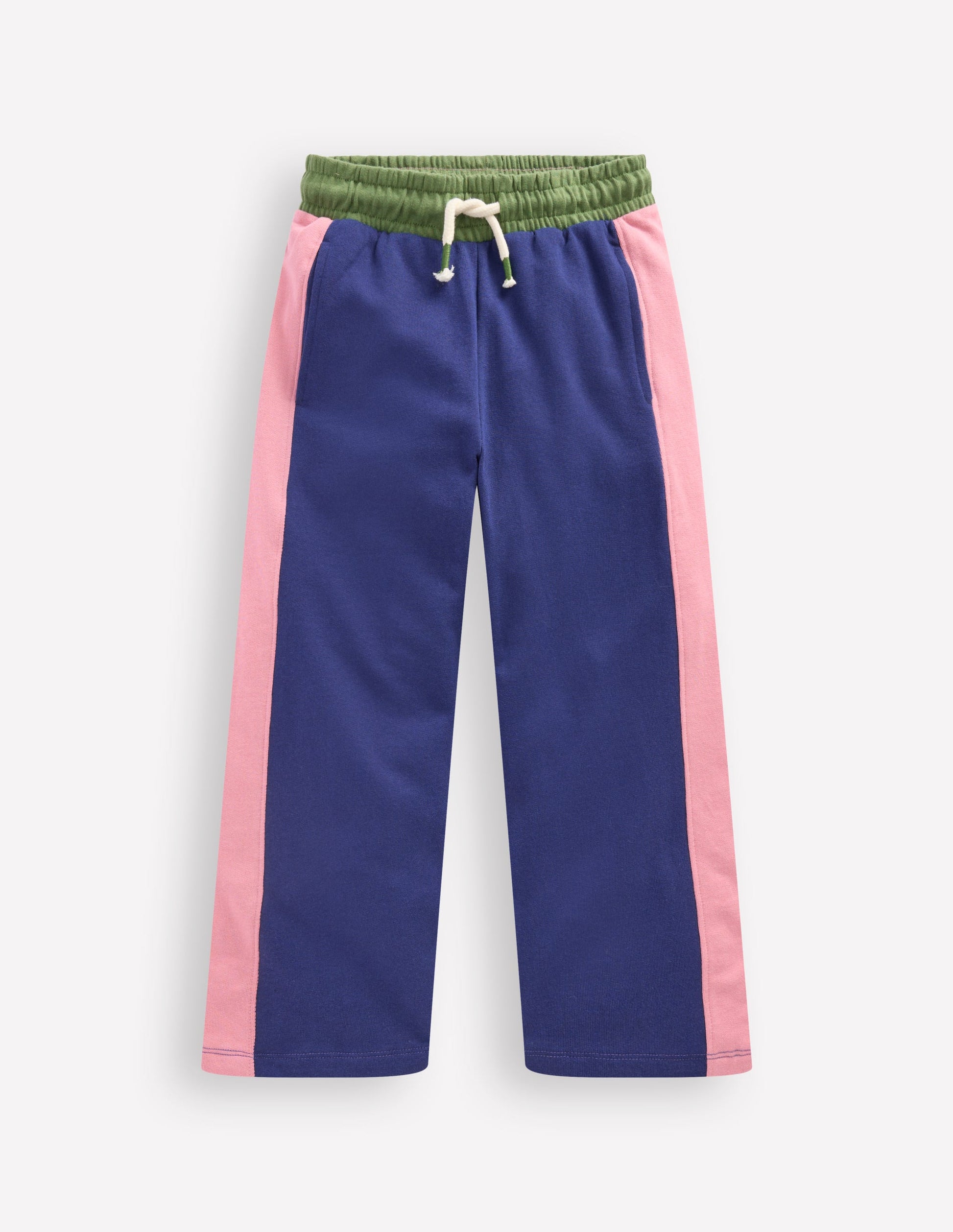 Wide Leg Sweatpants-Starboard Blue Colourblock-1