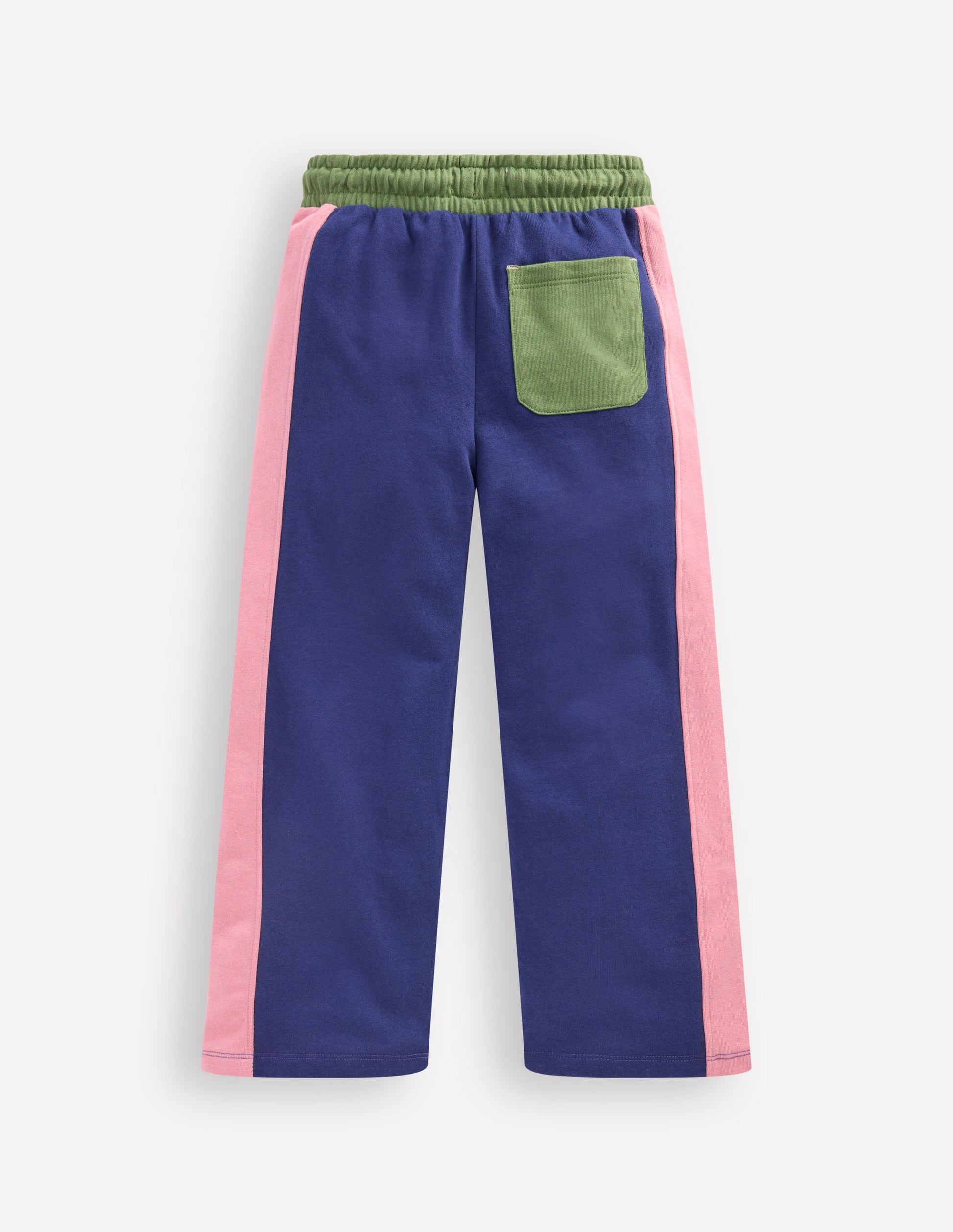 Wide Leg Sweatpants-Starboard Blue Colourblock-2
