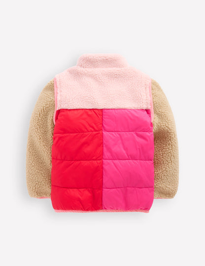 2-in-1 Borg Mix Jacket-Pink Borg Colourblock-3