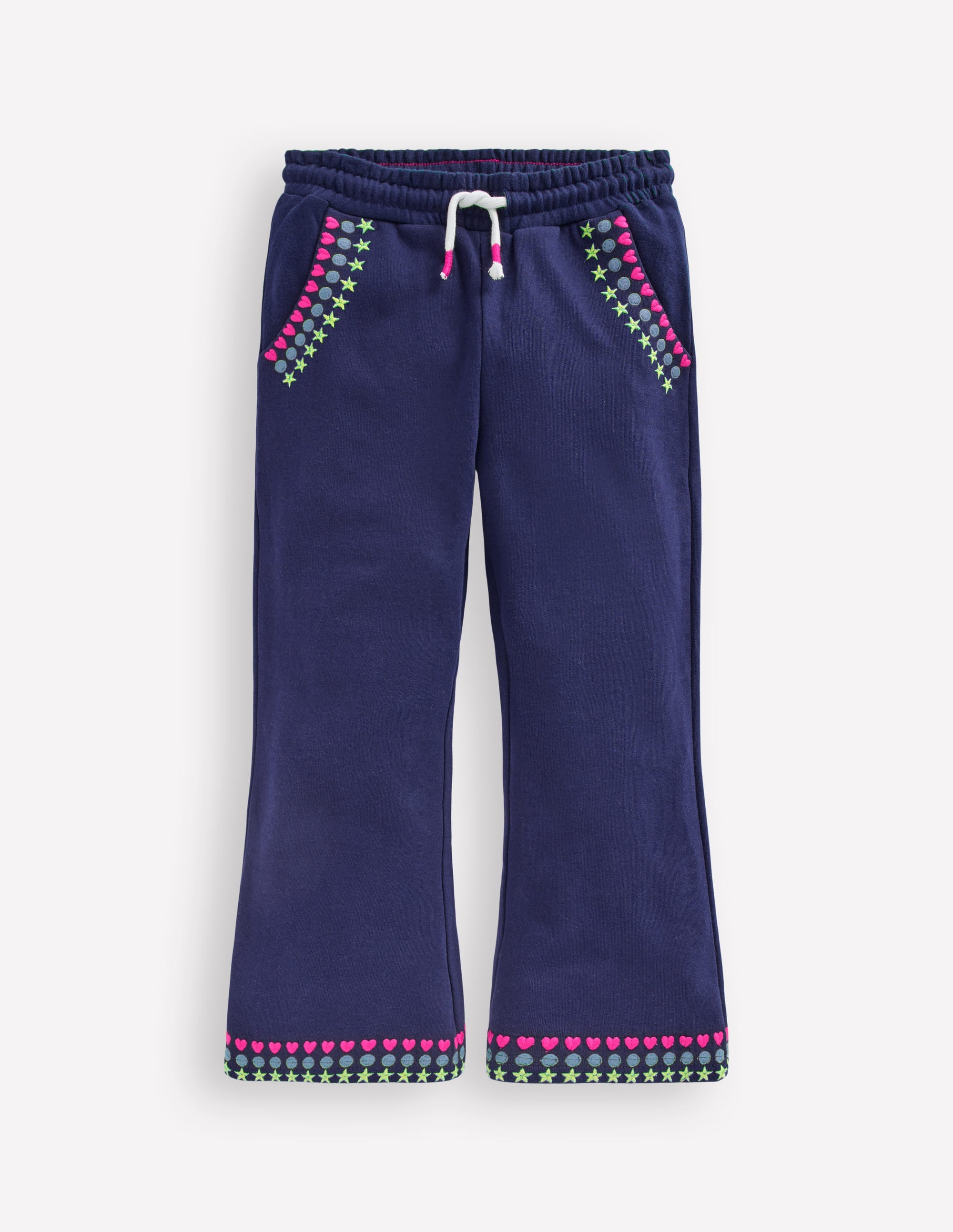 Embroidered Kick Sweatpants-College Navy Embroidery - Image 1