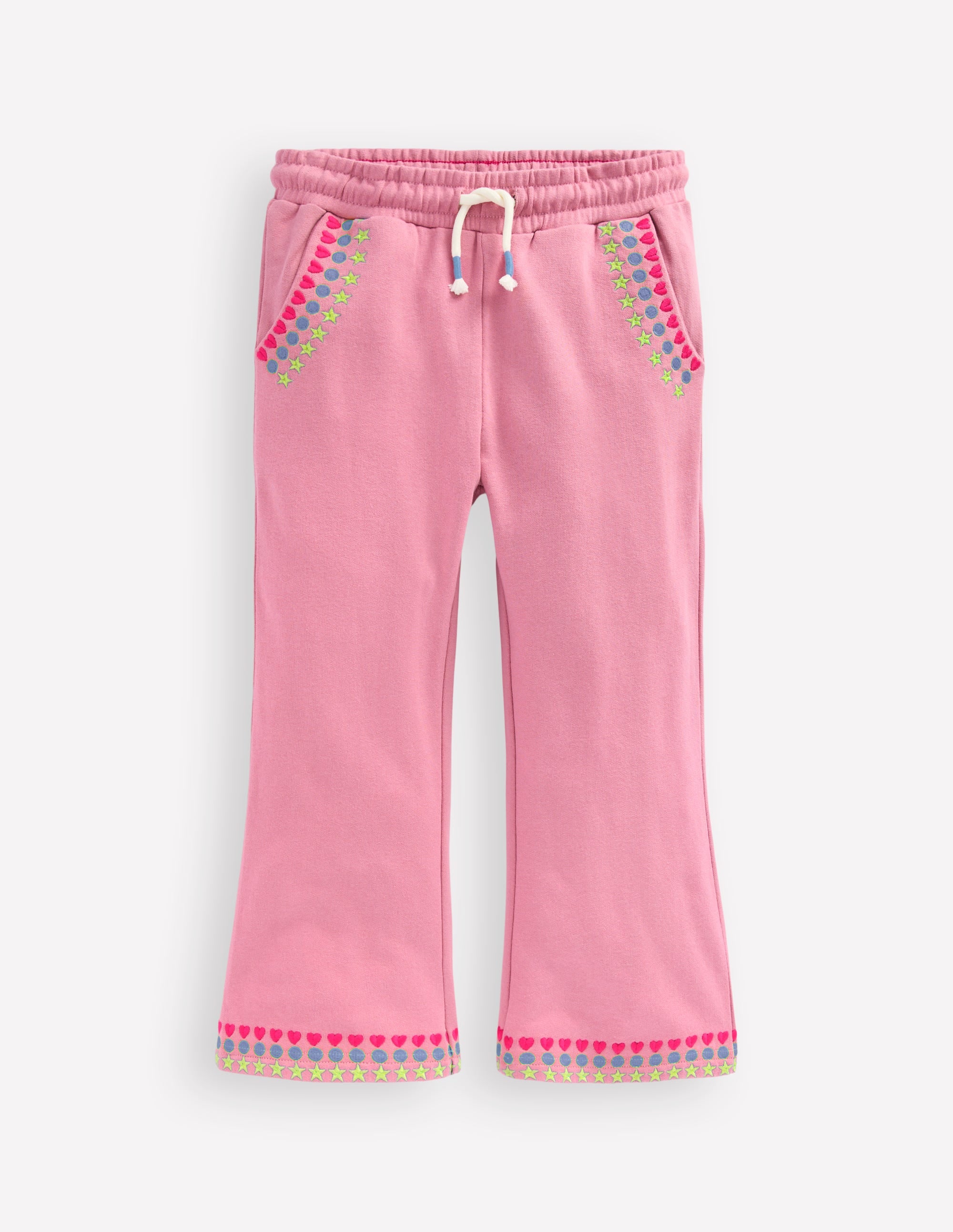 Embroidered Kick Sweatpants-Pink Haze Embroidery - Image 1